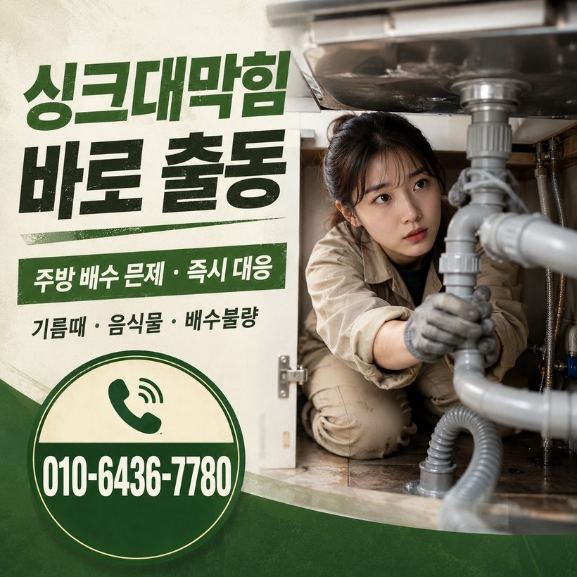 산양면 지역 세면대막힘 관련 이미지